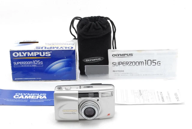 [NEAR MINT in Box] OLYMPUS Super Zoom 105G 35mm Point & Shoot Film Camera JAPAN