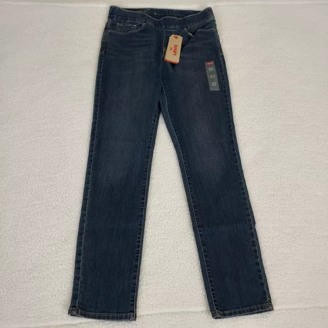 NWT Levi's Pull-on Skinny Size W29 L32 Blue High Rise Medium Wash Denim Jeans 3