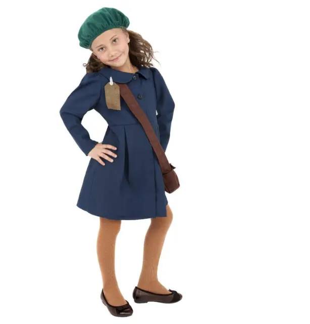 Child Wartime Costume School Girls WW1 WW2 Book Week Day Fancy Dress