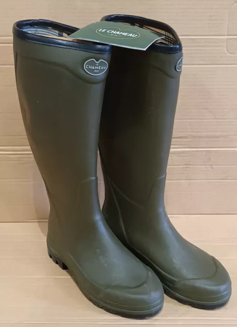 Le Chameau Country XL DA (UK 6.5) Jersey Wellingtons Wellies (Vert C) - NEW