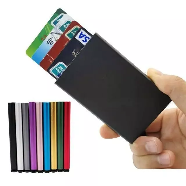 Card Holder Slim Anti Protect Travel ID Cardholder Man Women RFID Wallet Metal
