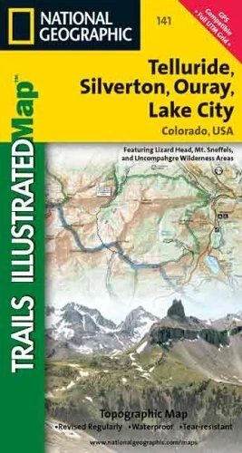 TELLURIDE, SILVERTON, OURAY, LAKE CITY TOPO MAP (TRAILS By National Geographic