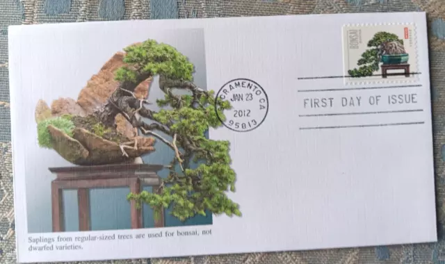 JAPANESE BONSAI BANYAN   miniature TREE 2012 FLEETWOOD CACHET FDC UNADDR