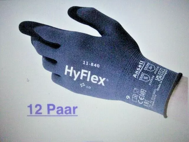 Original ANSELL AN11840GR10 012 Handschuh Hyflex 11-840 - Gr10 - 12er Pack