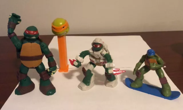 Vintage TMNT Teenage Mutant Ninja Turtles Rare Action Figure Mixed Toy 4 Lot