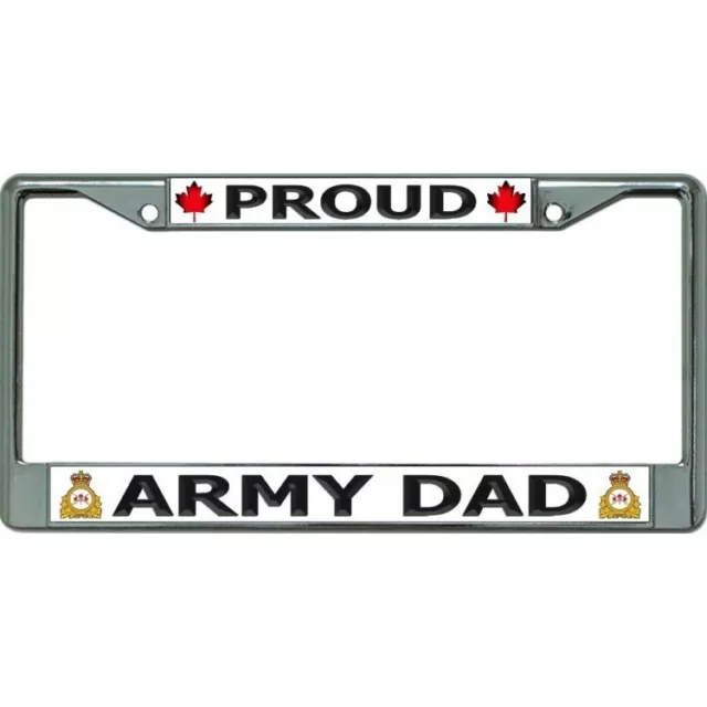 proud army dad canadian canada logo seal chrome license plate frame