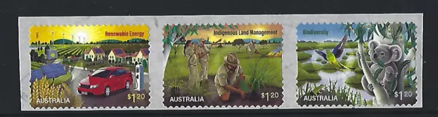 Australia 2023 Sustainable Future Set Of Three Self Adhesive Coil F. Used