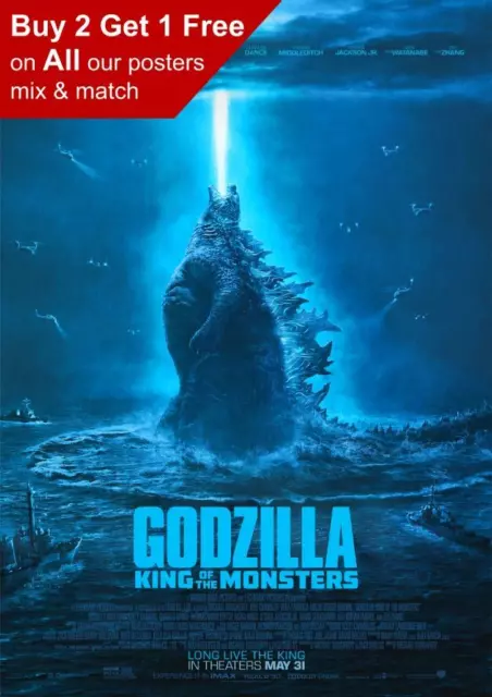 Godzilla King Of The Monsters 2019 Movie Poster A5 A4 A3 A2 A1