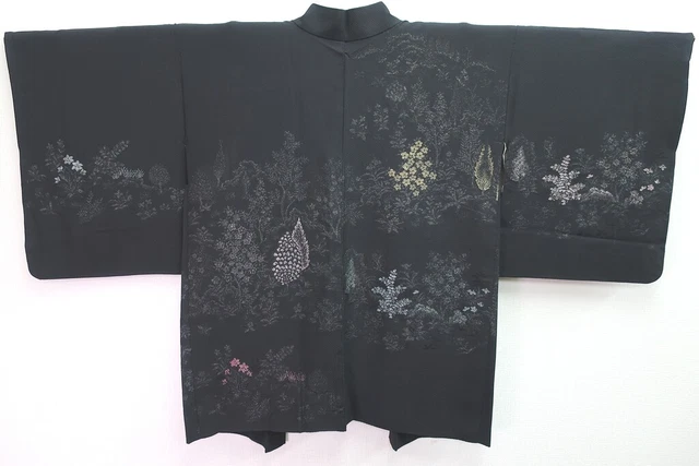 8367D1 Silk Vintage Japanese Kimono Haori Jacket Tree