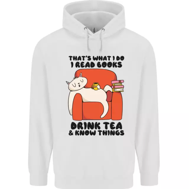 I Drink Tea and Know Things Funny Cat Childrens Kids Hoodie