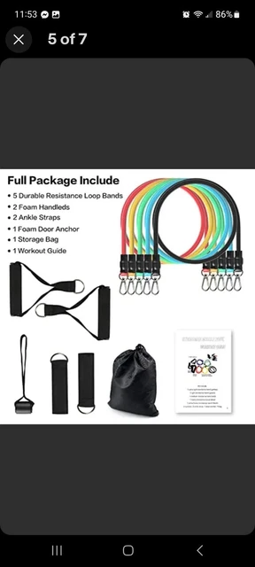 Mankeel Exercise Bands Set, 100 LBS with Comfortable Handles Door Anchor