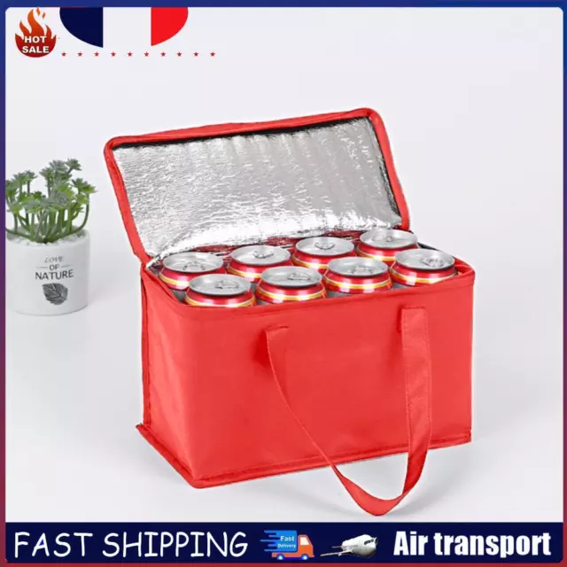 Thermal Insulated Outdoor Cooler Box Portable Picnic Lunch Bag (Red M) FR