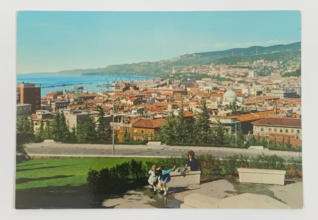 Panorama Aerial View Trieste Italy Postcard Unposted