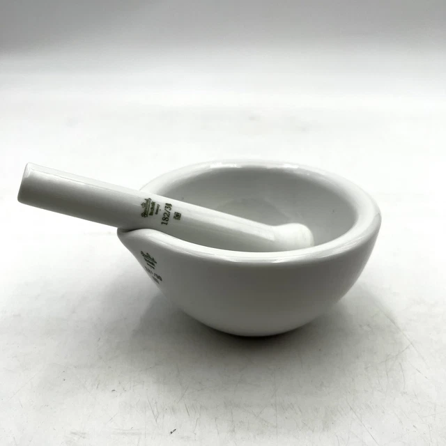Mortaio porcellana da laboratorio Rosenthal DIN 181/90 farmaceutico MEDIO