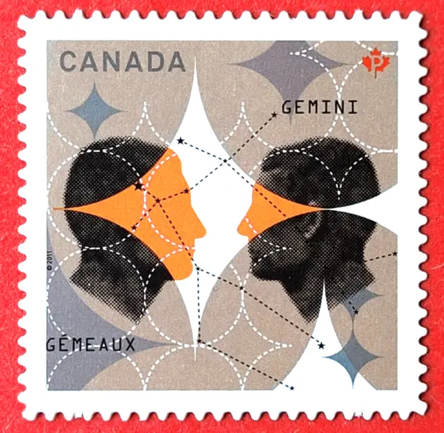 Canada Stamp #2451i "Zodiac Gemini: The Twins" DIE CUT from QP MNH 2011