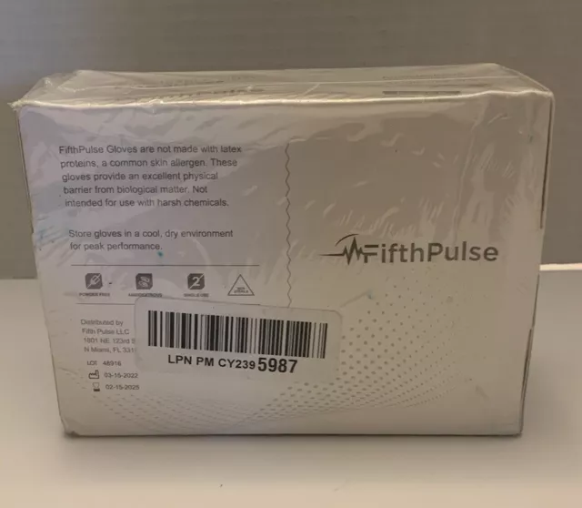 Fifth Pulse Nitrile Exam Latex & Powder Free THICK Gloves - Black - 50 pks (S) 3