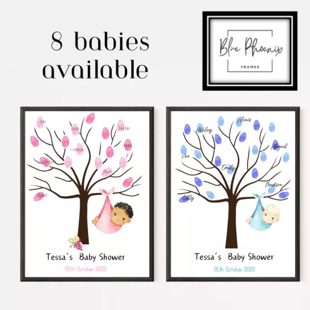 BABY SHOWER - Fingerprint Guest Keepsake - A4 & A3 - INK INCLUDED - Personalised