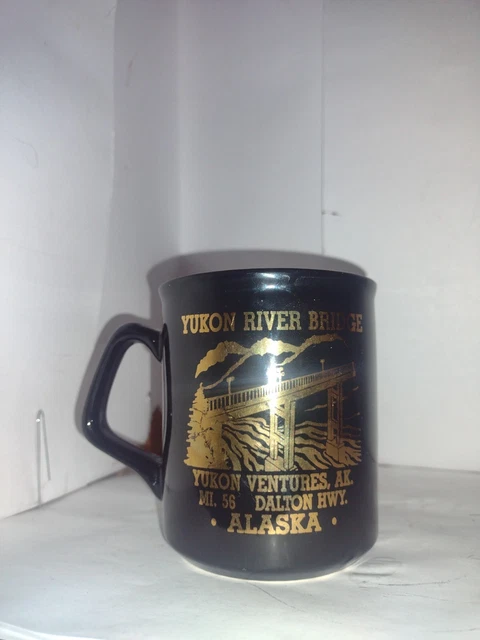 Rare VTG I Crossed The Artic Circle Yukon River Bridge Souvenir 12 Oz Coffee Mug