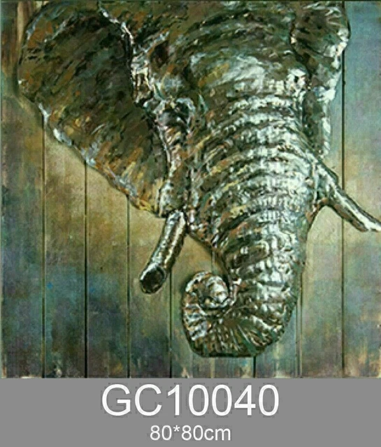 Trendy hot 2018 metallic 3d acrylic painting Wildlife decor painting Elephant NR