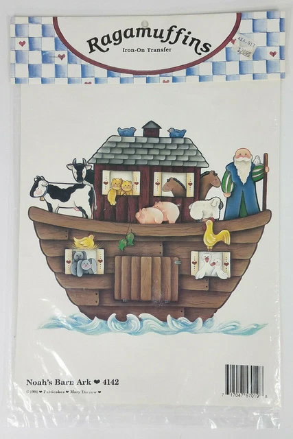 Nuevo en paquete De colección Ragamuffins Arca del Granero de Noé 4142 hierro en transferencia imagen 8x7 en 1991