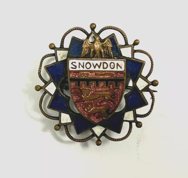 Antique Snowdon Enamel Souvenir badge circa 1900-10 27 x 27 mm