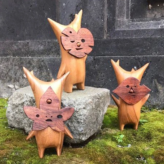 Mignon En Bois Sculpture Sur Bois Figurine Sculpture Statue Artisanat