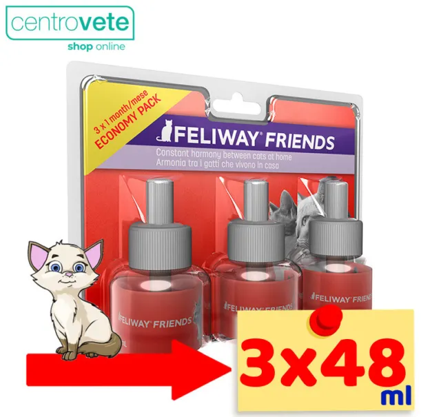 FELIWAY Friends - 3 Ricariche da 48 ml ⇢ Feromoni per GATTI che vivono insieme