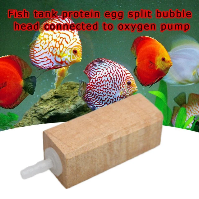 Wooden Air Stone Diffuser Marine Aquarium AIR BUBBLES Fish Wood Tank D9Q0