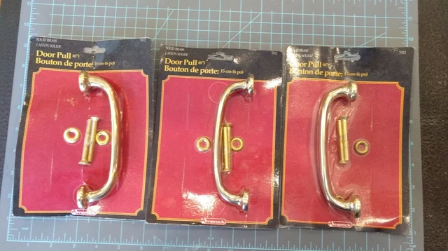 Lot of 3 Amerock Solid Brass 6" Interior Exterior Door Pulls Handle # 5312 - gw0
