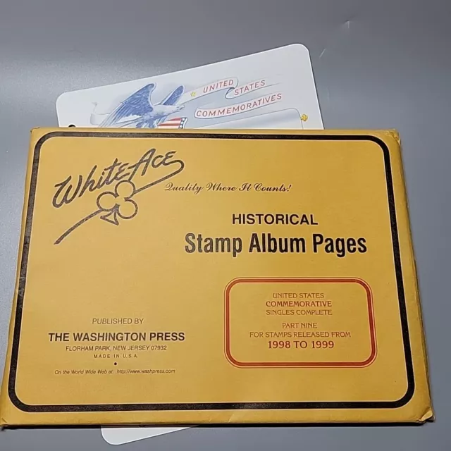 White Ace Album Pages United States Commemorative Singles Complete 1998 - 1999
