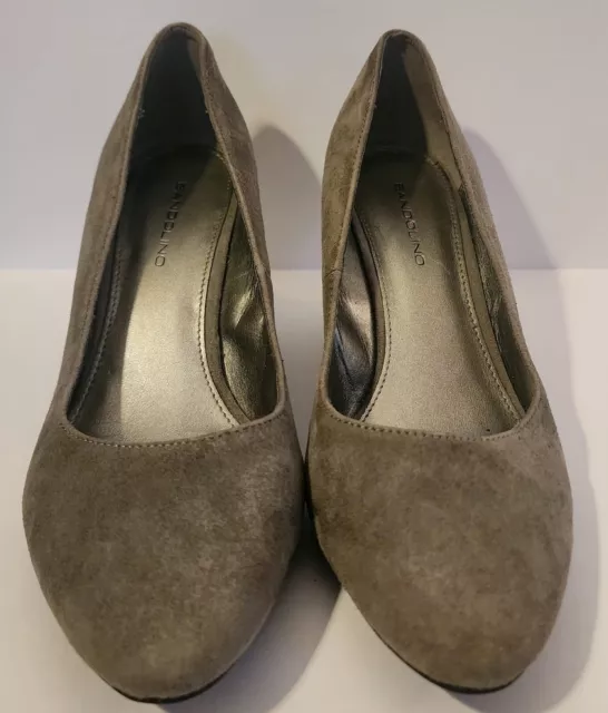 Bandolino Womens Leather Transpose Gray Suede Wedge Pump Heels EUC Size 7.5 3