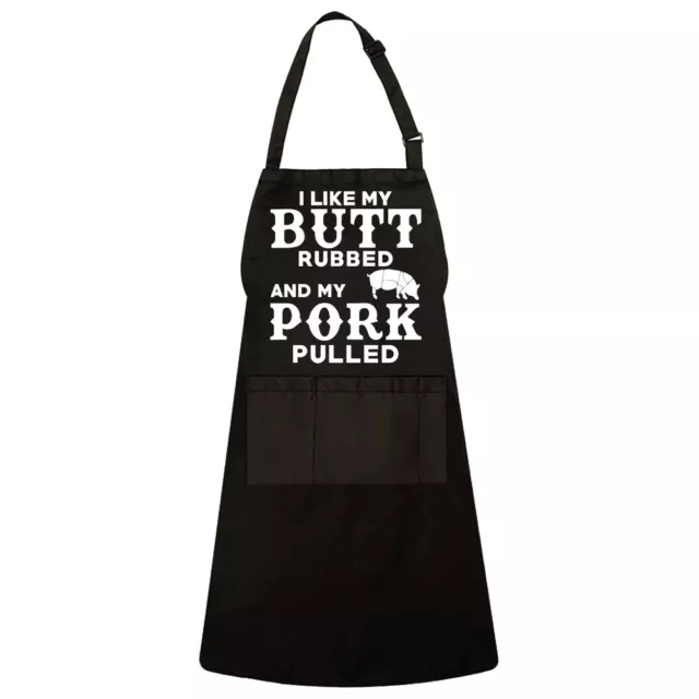 I Like My Butt Rubbed And My Pork Pulled Funny Kitchen BBQ Apron Gift for Him