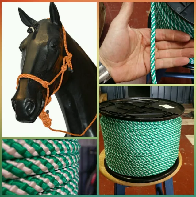 Driza cabo cuerda polipropileno 8mm x 100mts amarre cabezadas caballo ganaderia