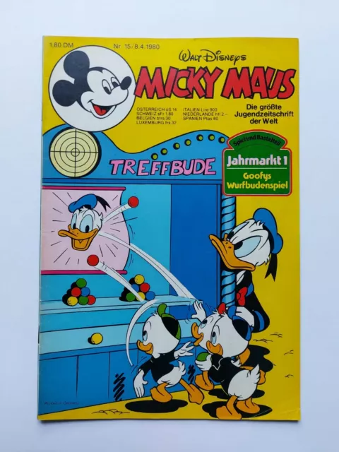 Ehapa - Micky Maus Nr. 15 / 08.04.1980 - Top Zustand / Z1- (mit Beilage)