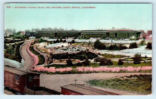 SANTA MONICA,  CA ~ Southern Pacific RAILROAD TRAIN  ~ c1910s Mitchell  Postcard