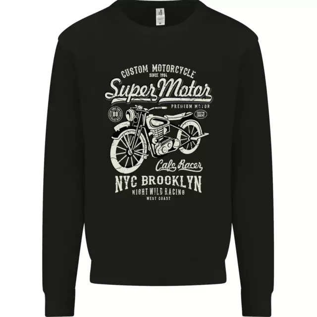 Super Motor Cafe Racer Motorcycle Biker Kids Sweatshirt Jumper