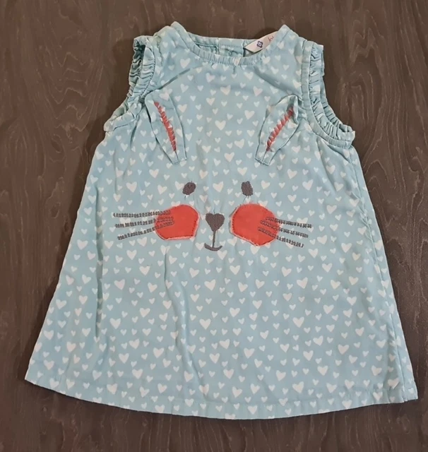 JOHN LEWIS Abito color acqua per bambina 3-6 mesi (A135)