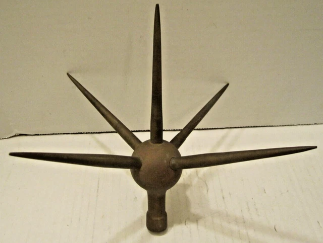 Old Original Thistle Style Lightning Rod Weathervane Tip Top Finial