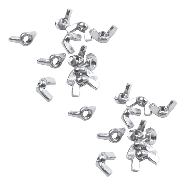 M6 Thread Dia Stainless Steel   Butterfly  Nuts 20 Pcs V5L3