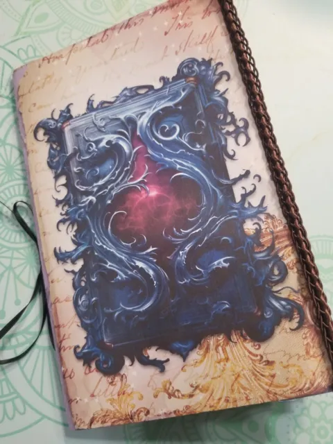 Junk Journal Booklet "SPELLCASTERS' GRIMOIRE " HANDMADE Cards, Pockets, Ephemera