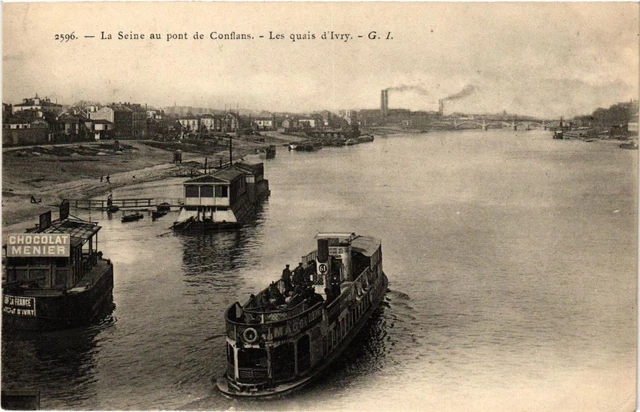 CPA AK IVRY-sur-SEINE La Seine au Pont de CONFLANS Les quais (671943)