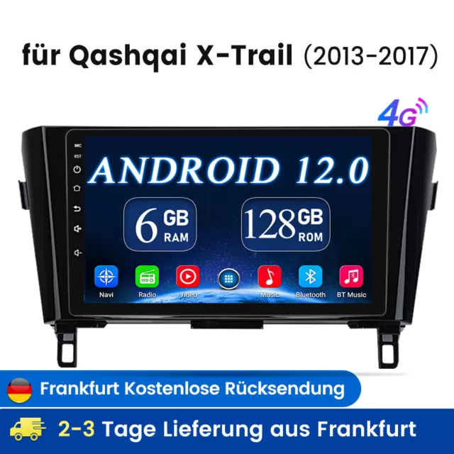 10.1"Android 12 Autoradio DAB Carplay GPS Navi for Nissan X-Trail Qashqai Rogue