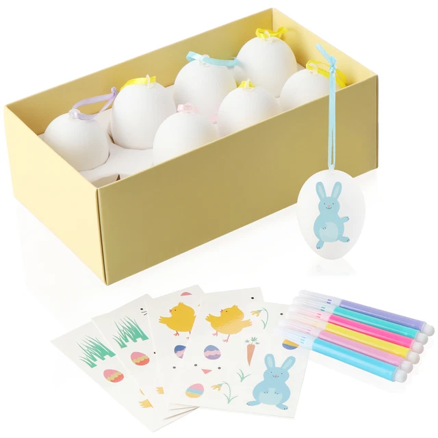 25-teiliges Ostereier-Bastelset – Mit Farbstiften, Aufklebern & Bändern Für DIY-Deko!