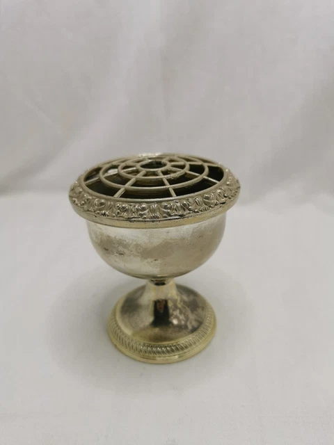 rose posy bowl flower frog vintage EPNS silver plated Grate Urn Vase