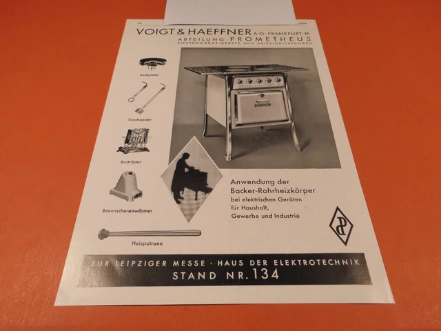 Voigt & Haeffner Frankfurt M.,Prometheus Backer-Rohrheizkörper:Werbeanzeige 1934