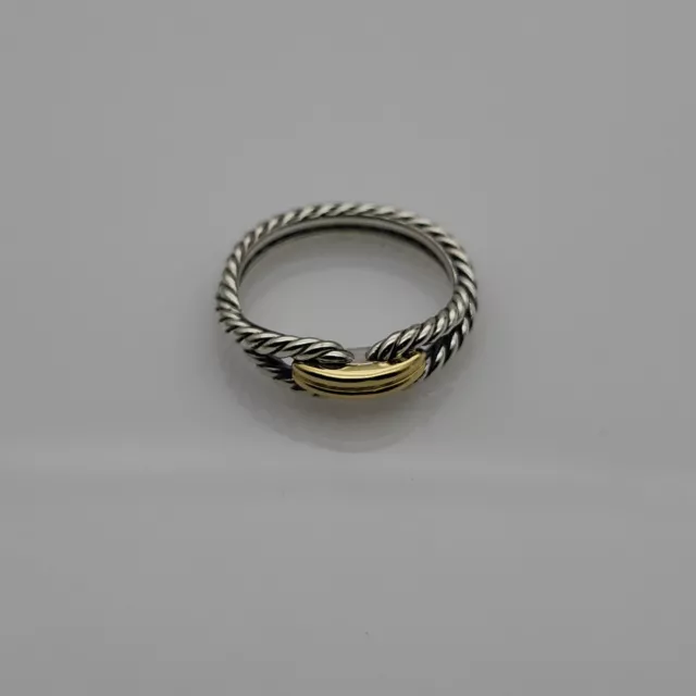 David Yurman Cable Loop Ring with 18k Yellow Gold Sz 7