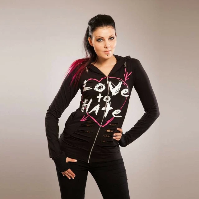 Heartless Love to Hate Tshirt donna taglia M manica lunga con zip