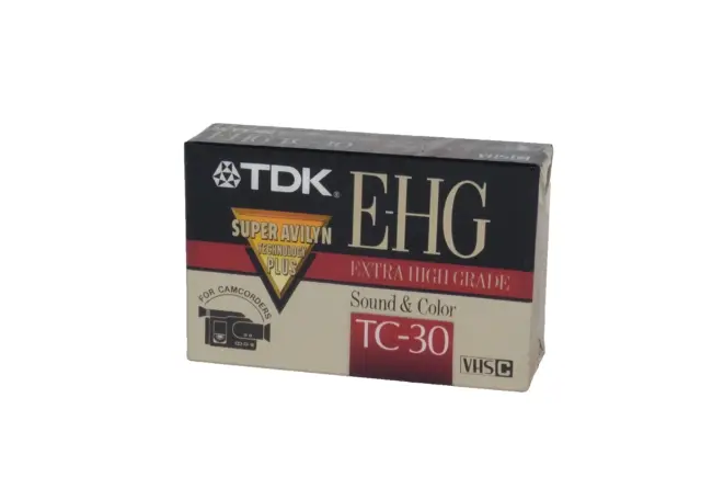 TDK E-HG Extra High Grade TC-30 Blank Camcorder Cassette Tape