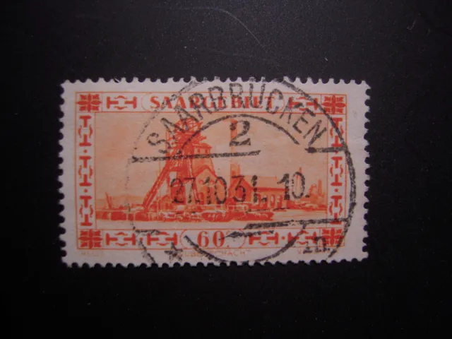 Briefmarken, Saargebiet, 60 Pf. Nr. 143 mit Plattenfehler III, gestempelt