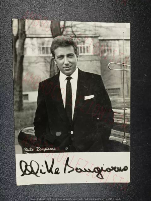 Cartolina Foto con Autografo Stampato di Mike Bongiorno 2